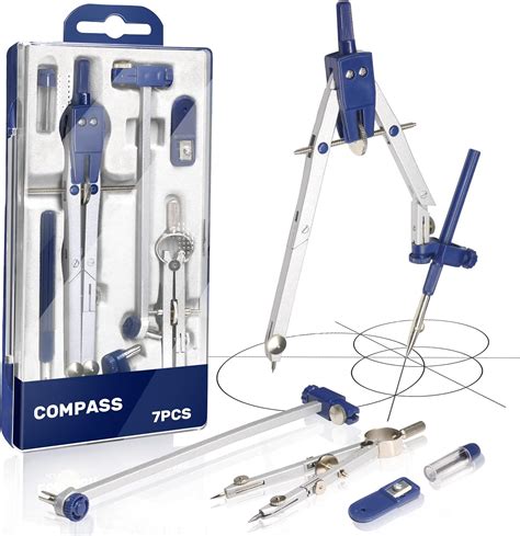 compass in metal box|Professional Geometry Set Metal Compass, 7 pcs, Geometry.